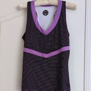 Bolle Purple and Black Striped Tank Top